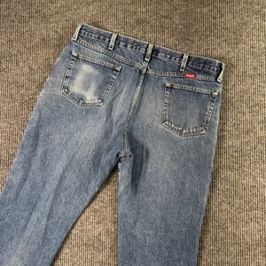 Wrangler Mens 38x28 Blue Jeans‎ Distressed Faded Denim Workwear Cowboy Y2K